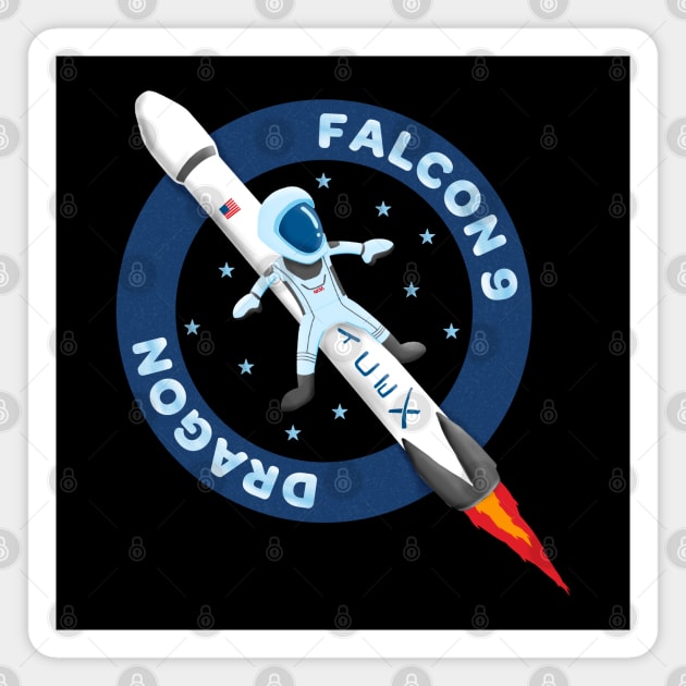 Falcon 9 Dragon Kids Spacex Nasa Magnet by W.Pyzel